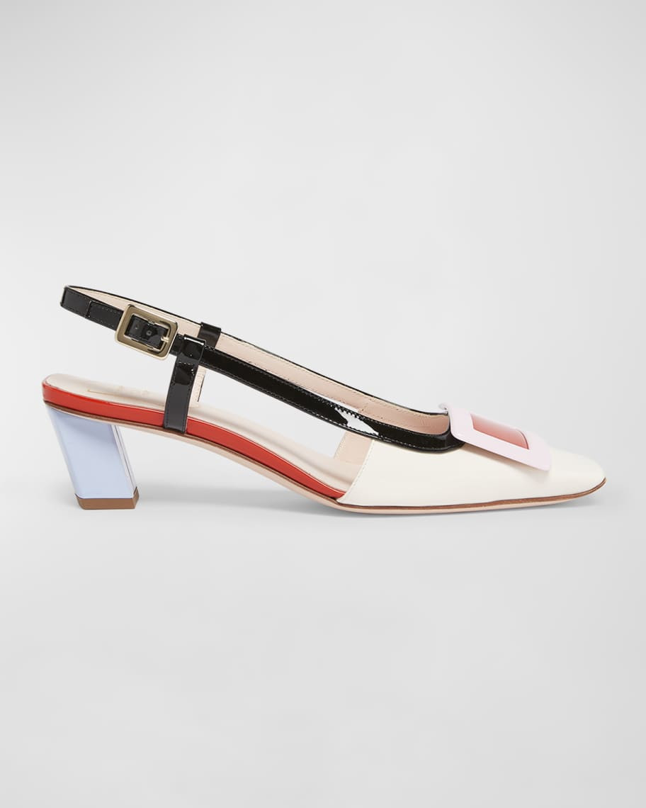 Roger Vivier Belle Vivier Colorblock Patent Slingback Pumps | Neiman Marcus
