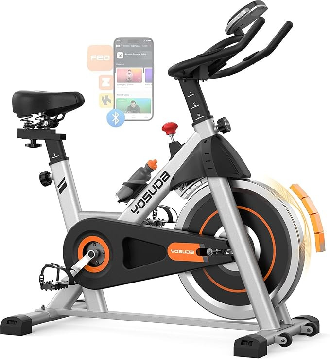 YOSUDA Exercise Bike, Brake Pad Stationary Bike for Home with Exclusive App, Magnetic Indoor Cycl... | Amazon (US)