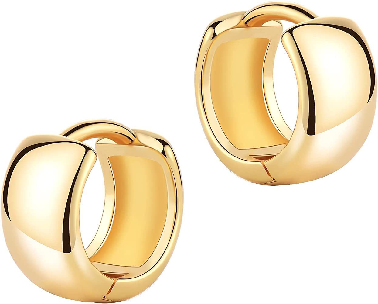 WOWSHOW Small Gold Hoop Earrings for Women Girls Huggie earrings 14K Gold Plated Hoops Gift Hypoa... | Amazon (US)