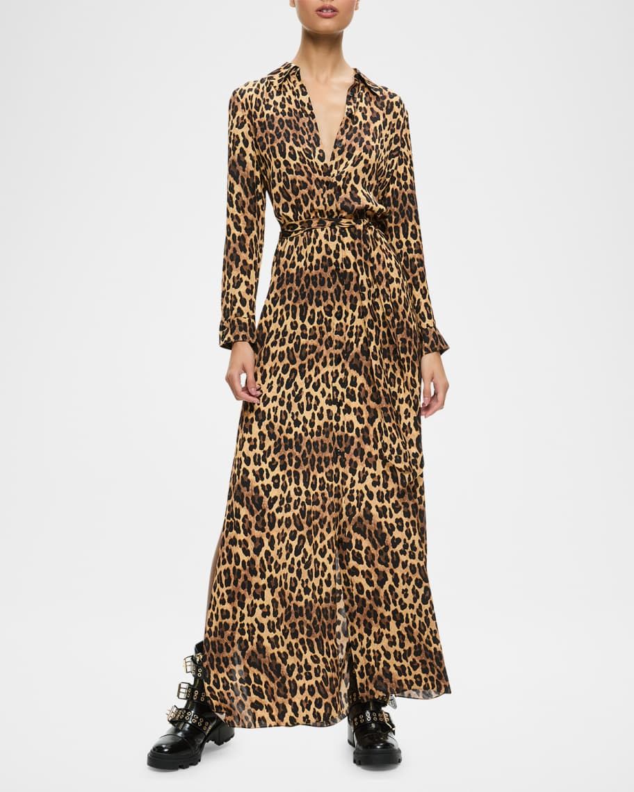 Chassidy Leopard-Printed Maxi Shirtdress | Neiman Marcus