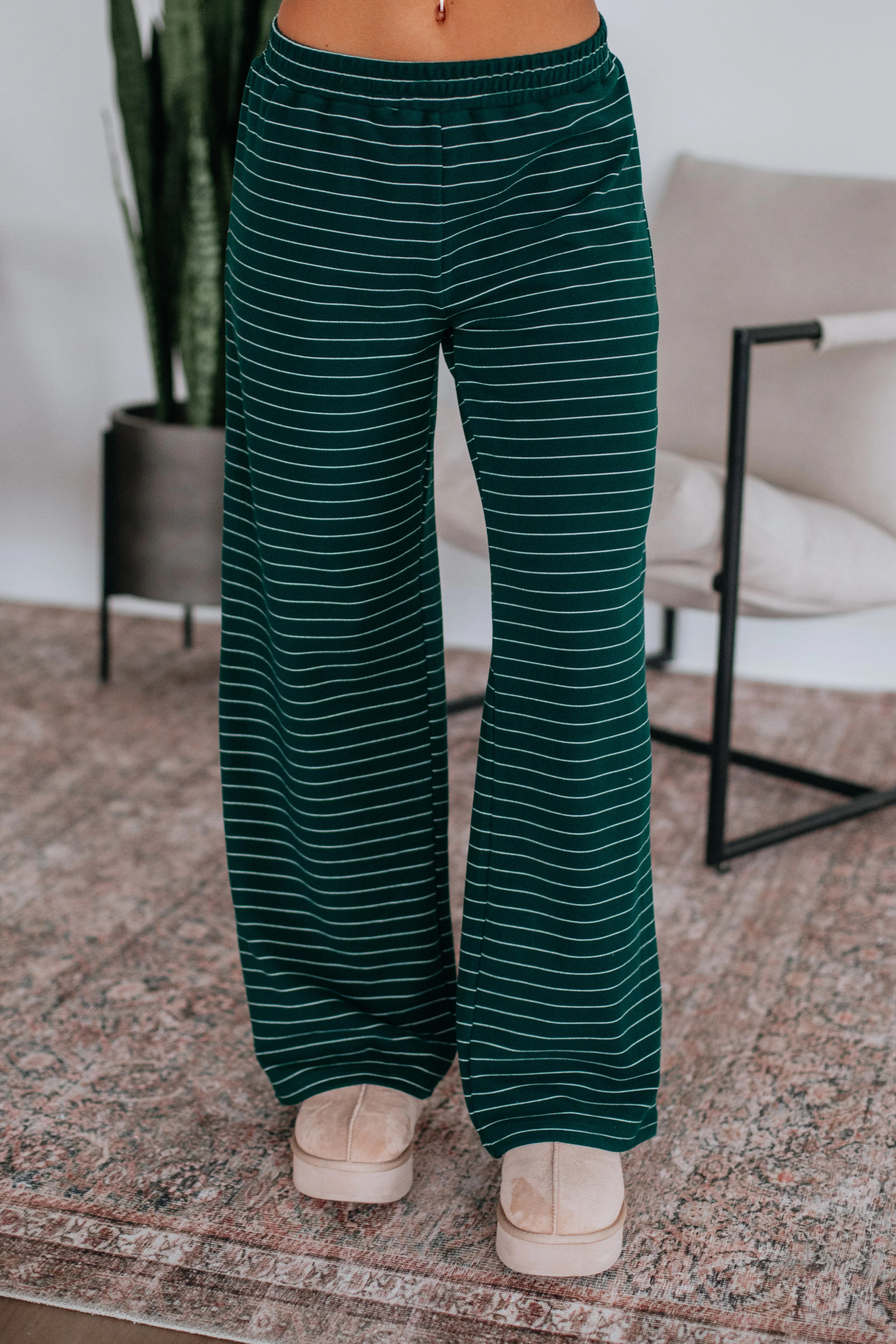 Cayla Striped Pants - Pine Mix | Wild Oak Boutique