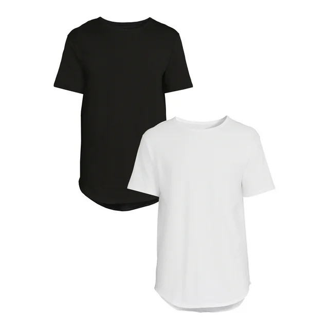 No Boundaries Men's and Big Men's Elongated Tees, 2-Pack, Sizes XS-5XL | Walmart (US)