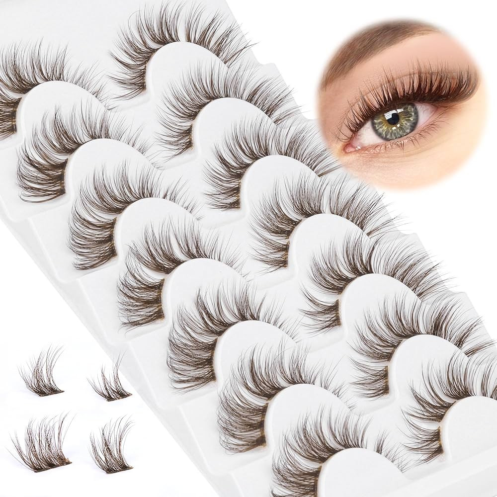 Lash Clusters Brown Lashes Natural Look False Eyelashes Mink DIY Individual Lashes Fluffy Wispy L... | Amazon (US)