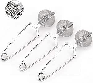 Snap Ball Tea Strainer JEXCULL 3 Pack Tea Infuser Premium Stainless Steel with Handle for Loose L... | Amazon (US)