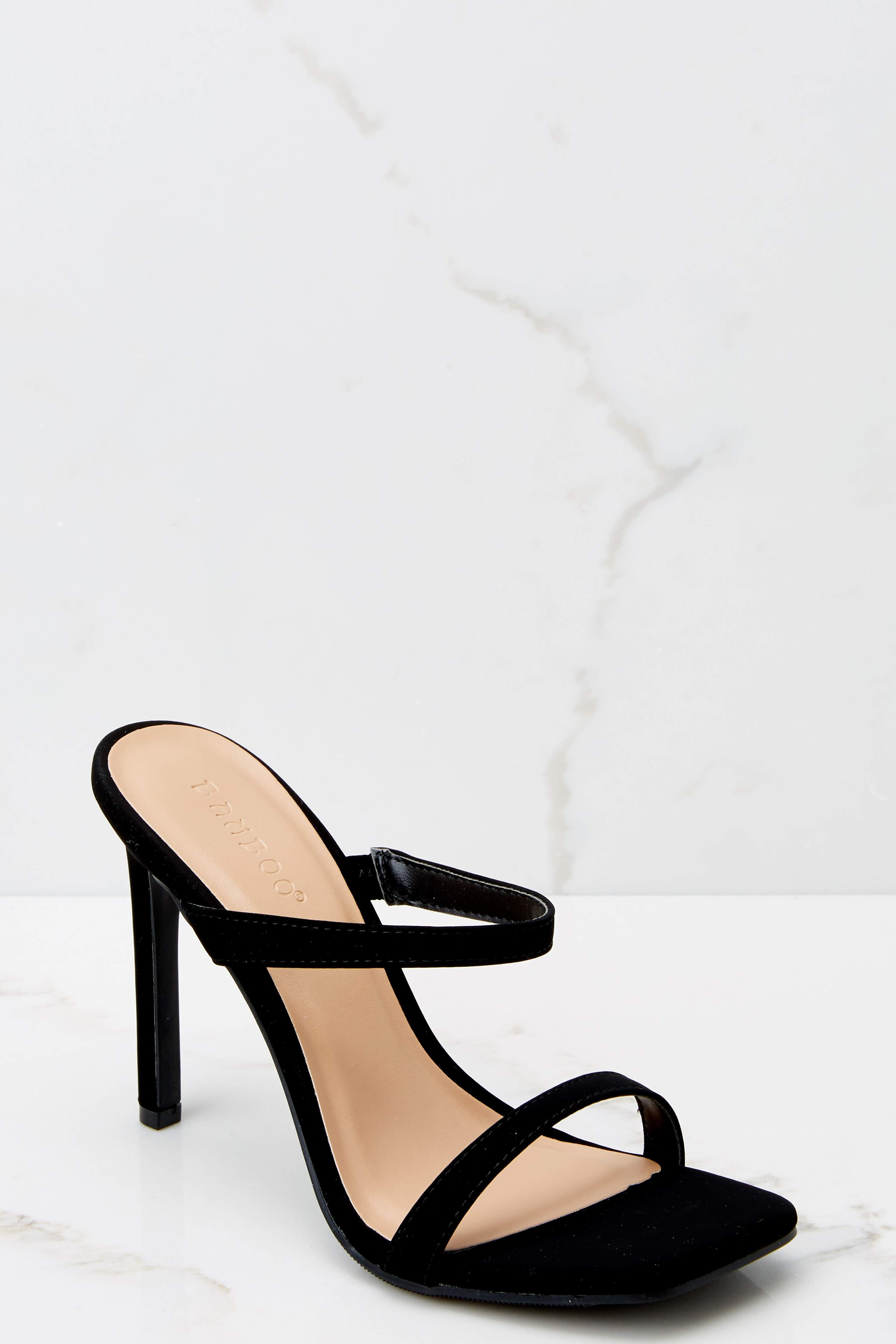 Always The Lead Black High Heel Sandals | Red Dress 