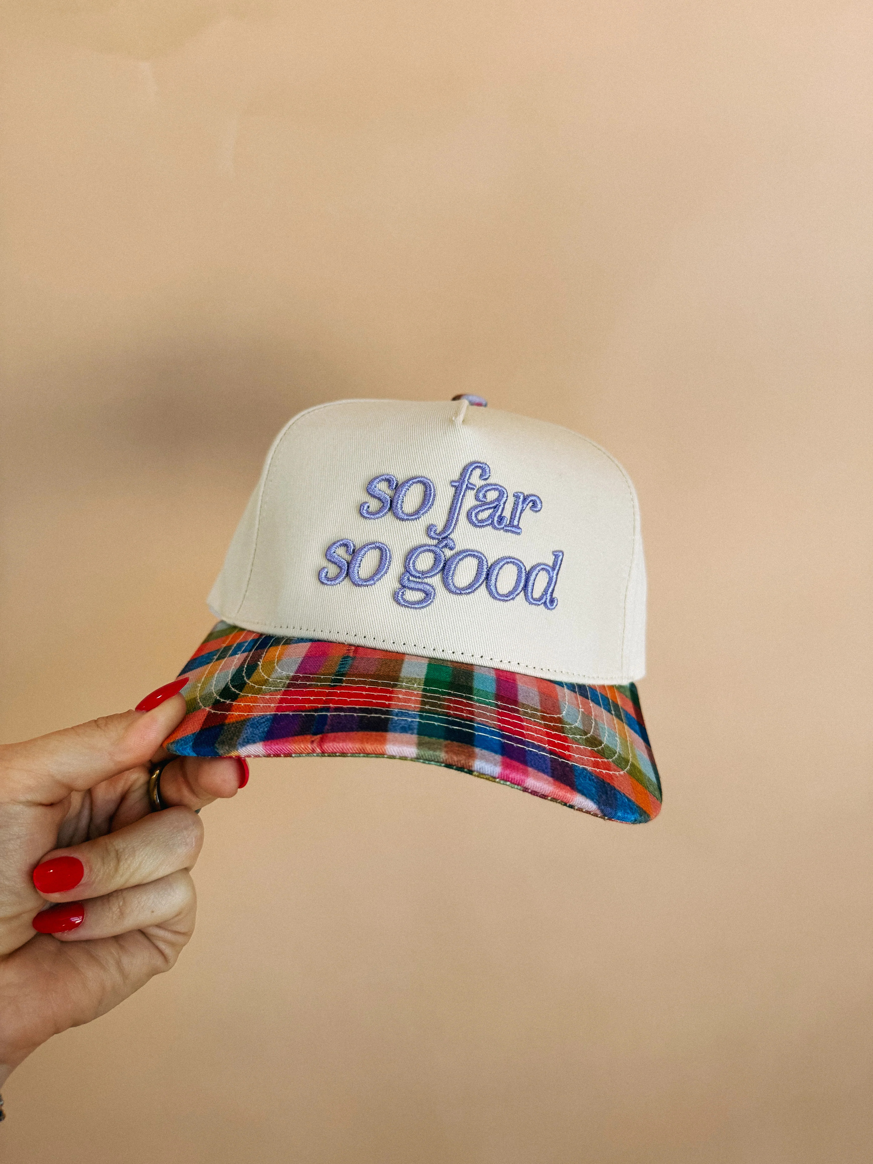 ETTA OG | so far so good trucker hat - multi plaid | Etta+East