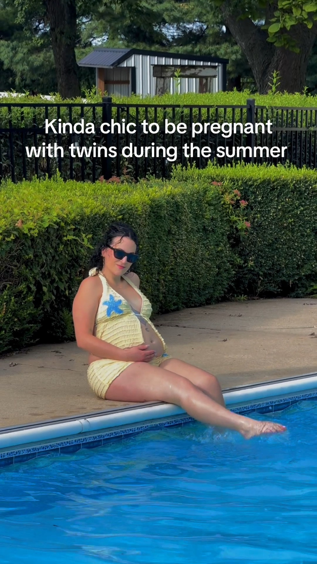 Kinda chic to swim throughout your pregnancy 💛🩵

#LTKSeasonal #LTKBump #LTKSwim