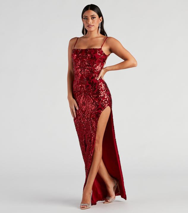 Jenelle Formal Sequin Open Back Dress | Windsor Stores