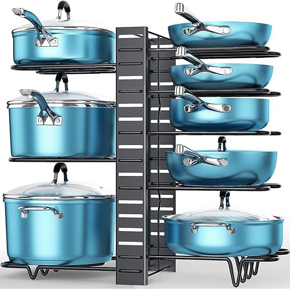 Pots and Pans Organizer for Cabinet, ORDORA 8 Tier Pot Rack with 3 DIY Methods, Adjustable Pan Or... | Amazon (CA)