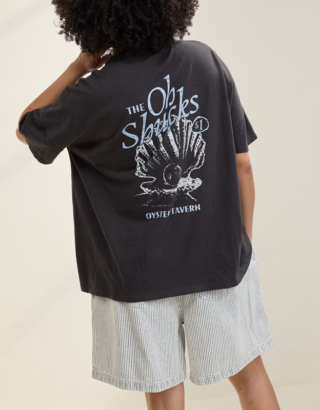 Aerie Oversized Crew Boyfriend T-Shirt | American Eagle Outfitters (US & CA)