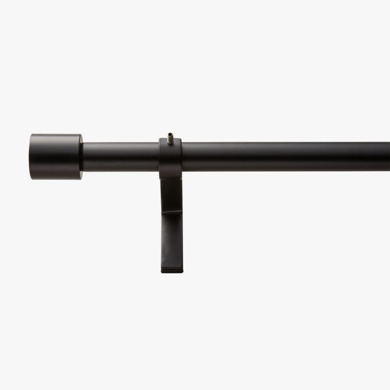 Matte Black Cap Finial Curtain Rod Set 28"-48"x.75"Dia. | CB2 | CB2