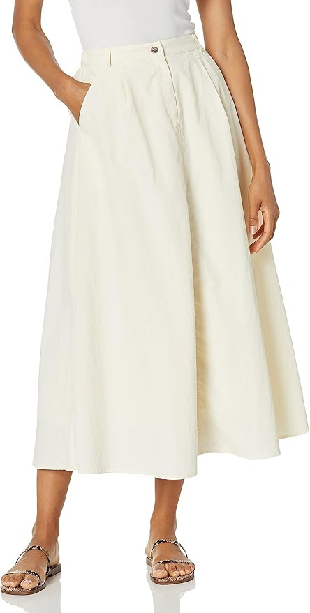 MOON RIVER Women's Nickel Button A-Line Midi Skirt | Amazon (US)