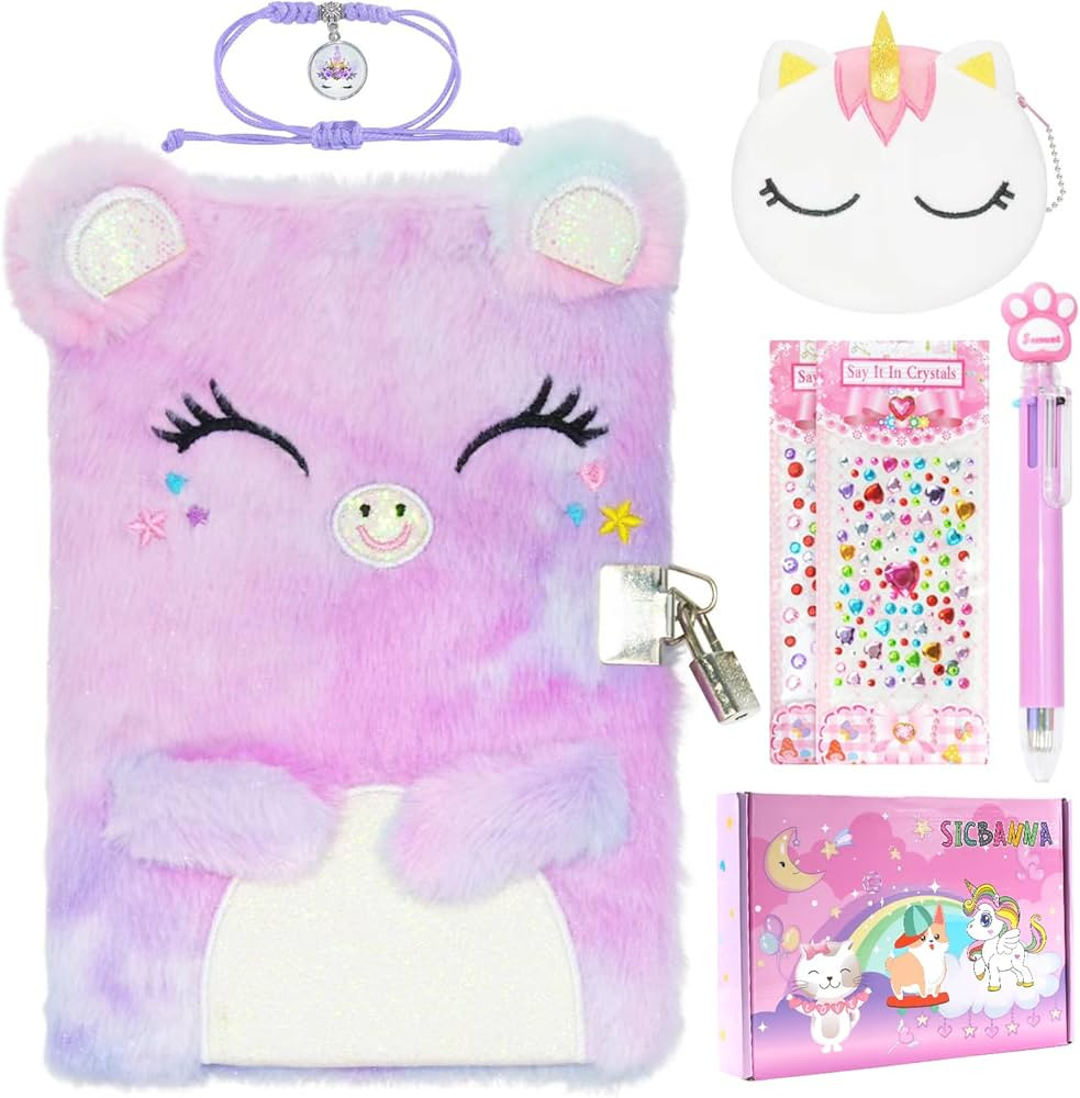 Cat Diary for Girls with lock and keys, Kids Journal School Travel Notebook Gift Set for Writing ... | Amazon (US)