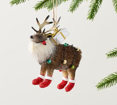 Bottlebrush Tangled Reindeer Ornament | Pottery Barn (US)