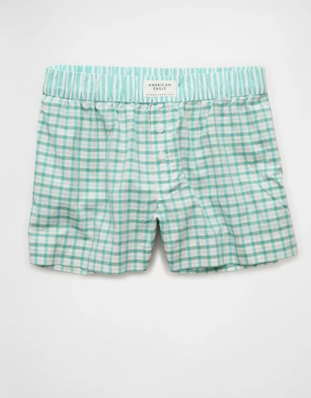 AE Plaid Boxer Sleep Short | American Eagle Outfitters (US & CA)