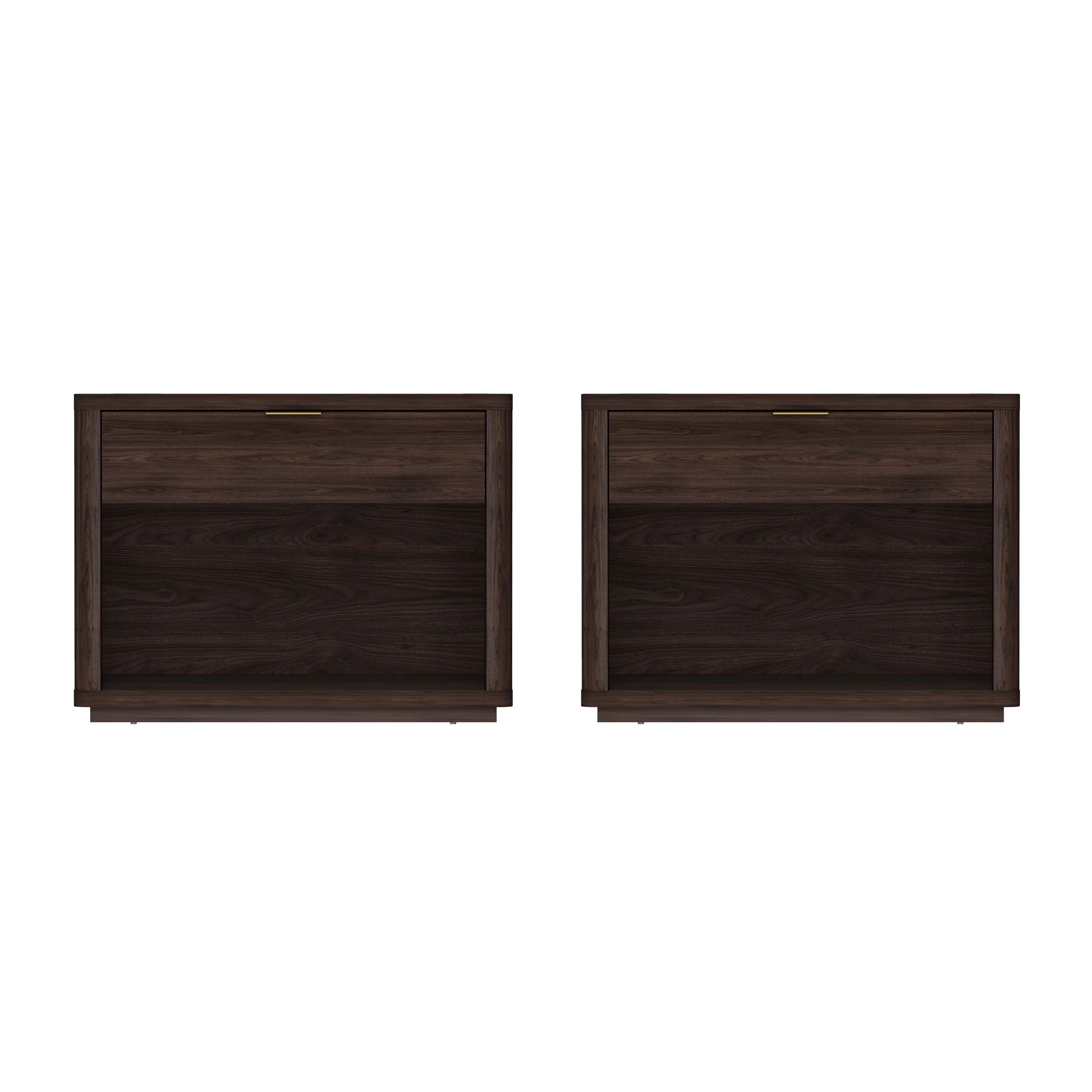 Evelyn Modern 32 Brown Nightstand 2.0 with 2 Full Extension Drawers - Set of 2 | Walmart (US)