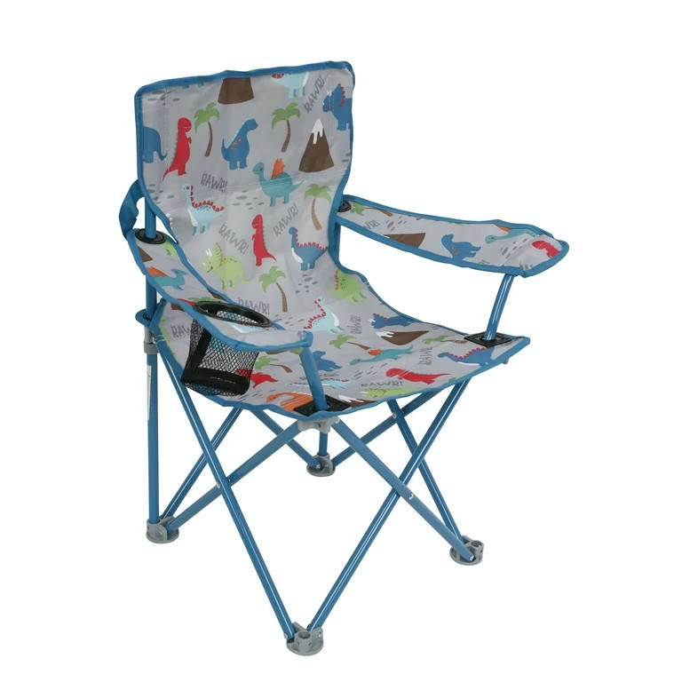 Crckt Folding Camp Chair for Kids with Lock (125lb Capacity), Multi-Color Dino Print | Walmart (US)