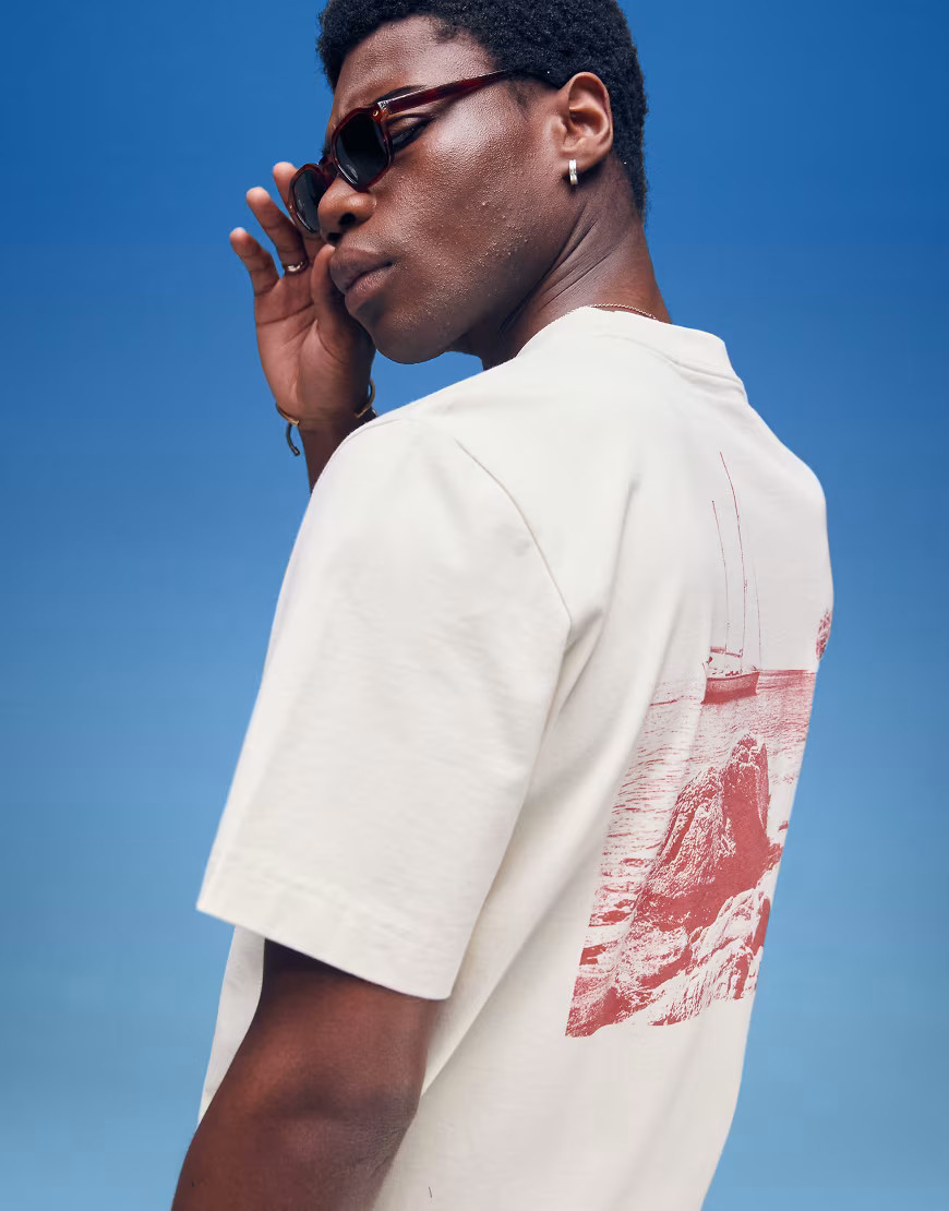 Abercrombie & Fitch destination back print cropped t-shirt in white-Neutral | ASOS (Global)