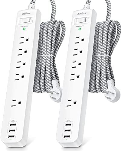 2 Pack Power Strip Surge Protector - 5 Widely Spaced Outlets 3 USB Charging Ports, 1875W/15A with... | Amazon (US)