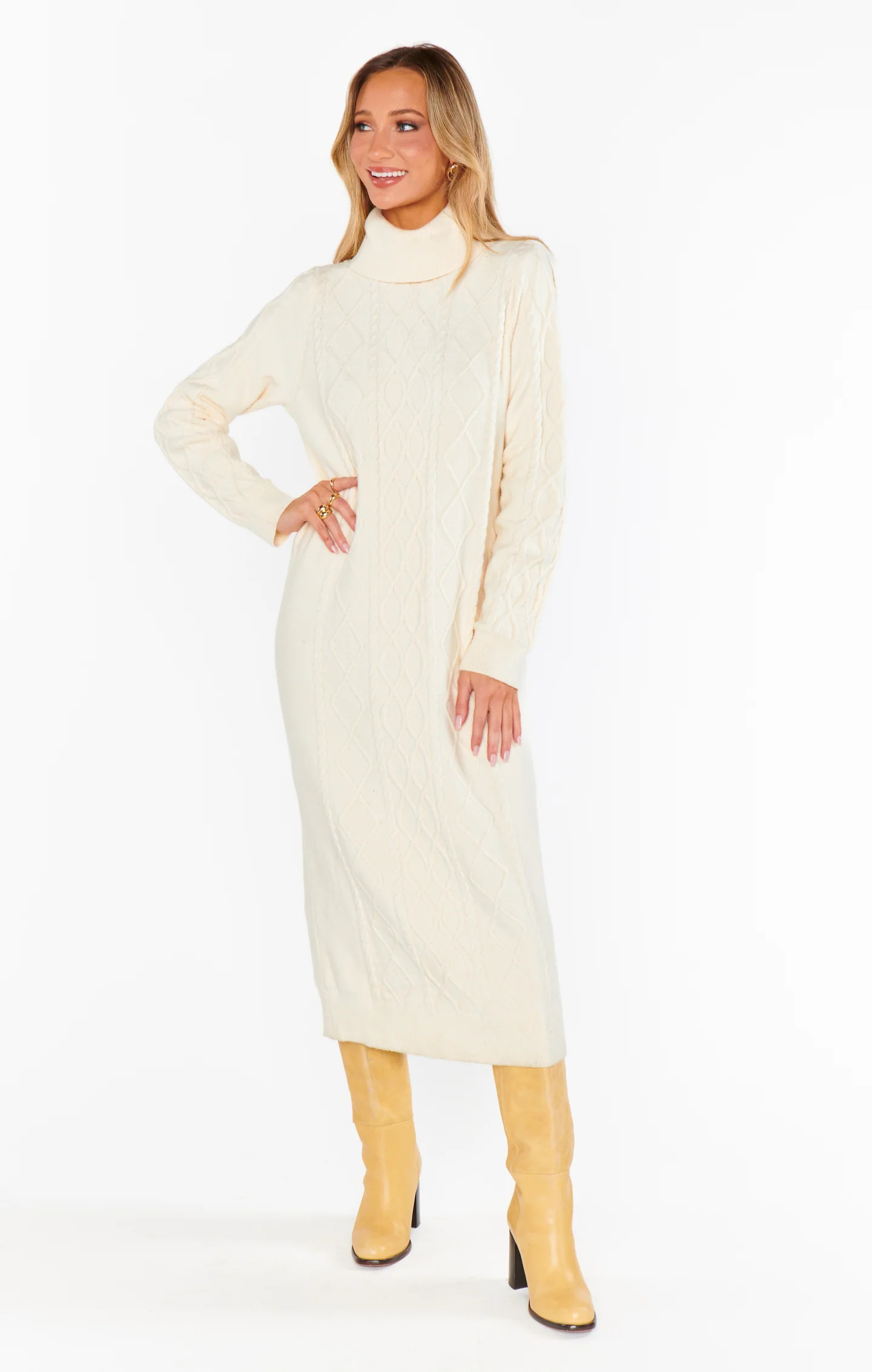 Montreal Midi Dress ~ Cream Cable Knit | Show Me Your Mumu