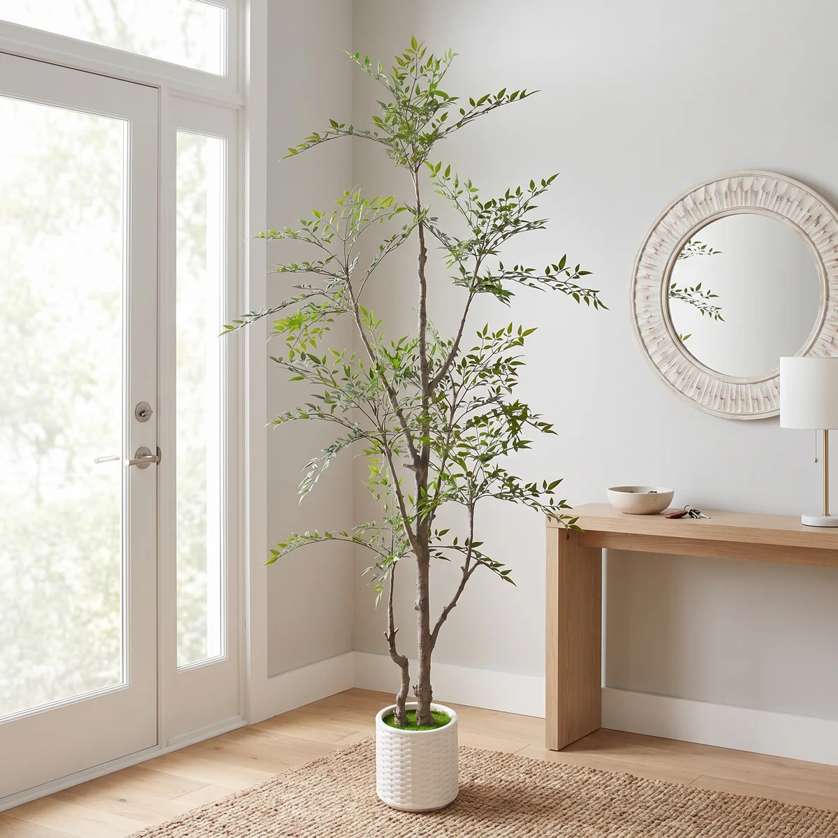 6ft Faux Nandina Tree in White Planter, Tall Artificial Shady Lady Tree with Realistic Branches f... | Wayfair North America