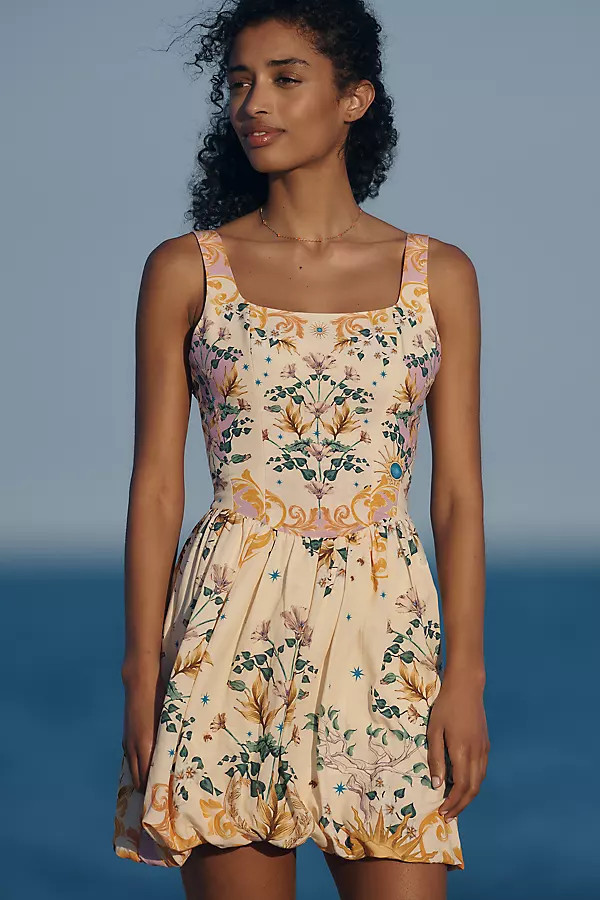 Agua Bendita Stella Sleeveless Square-Neck Mini Dress | Anthropologie (US)