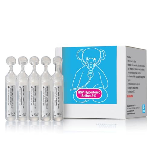 NAVEH PHARMA 3% Saline Solution for Nebulizer Machine | Saline Solution for Inhalation & Nasal Irrigation | High 3% Concentration (25 Bullets of 5ml) | Amazon (US)