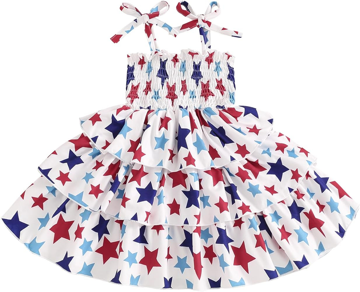 Baby Girl Summer Dress Sleeveless Tie Strap Square Neck Farm Animal Print A-Line Dress Toddler Ca... | Amazon (US)