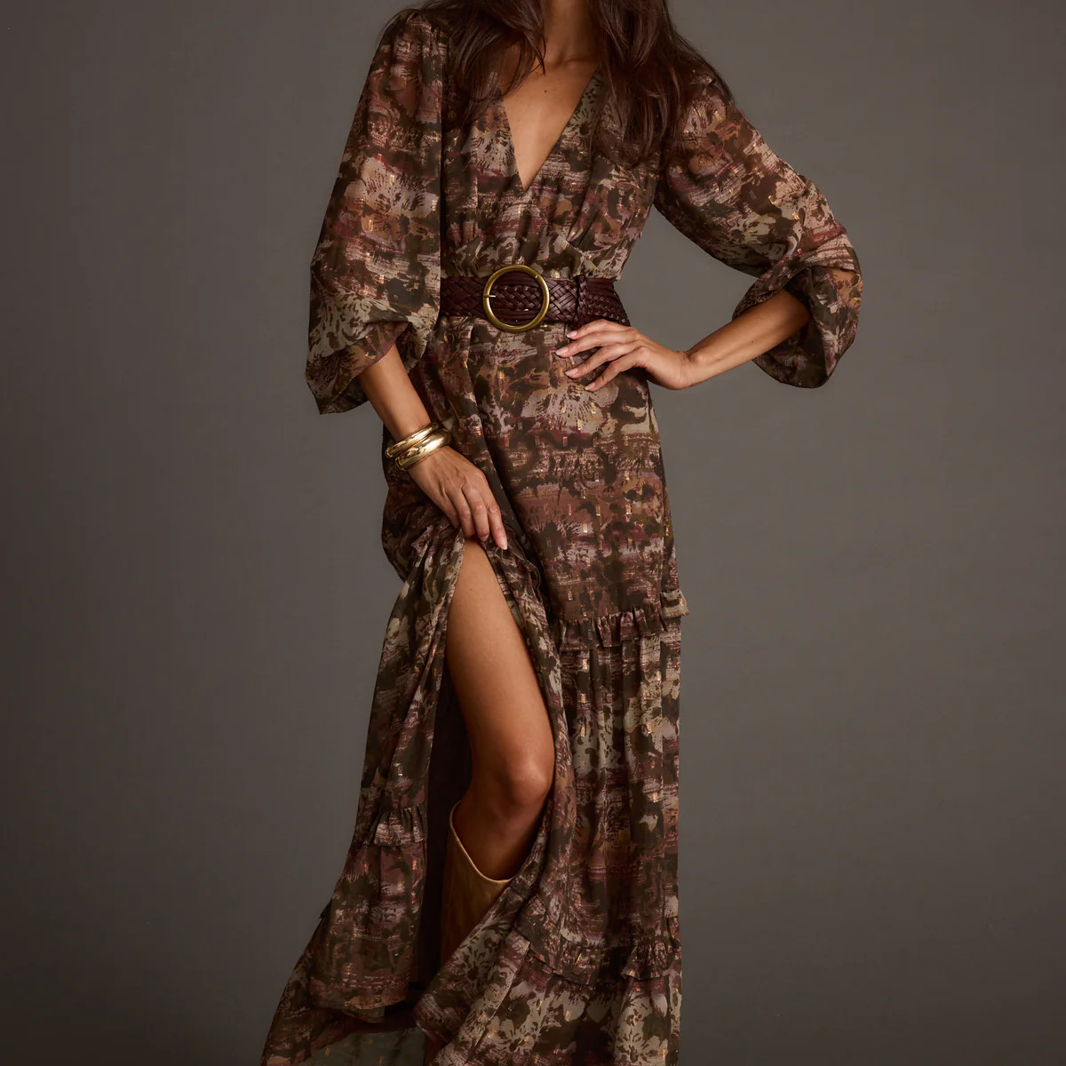 Raindance Floral Long Sleeved Maxi Dress | 12th Tribe