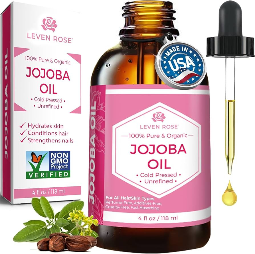 Leven Rose Jojoba Oil Moisturizer, 4 oz | Organic, Pure Cold Pressed, Natural Unrefined, for Skin... | Amazon (US)