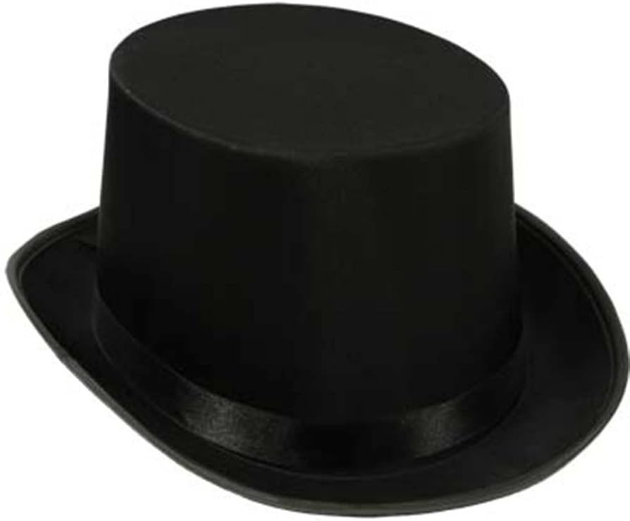 Super Z Outlet Black Top Hat Satin Costume Magician Fancy Style Party Accessory | Amazon (US)