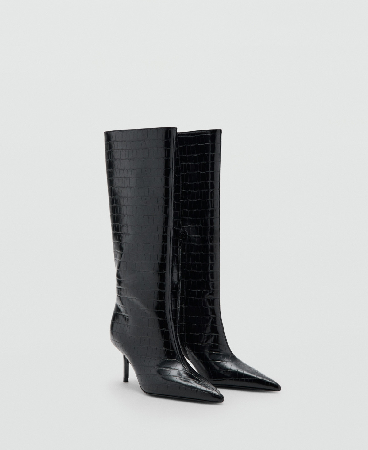 Mango Women's Croc-Effect Boots - Black | Macy's