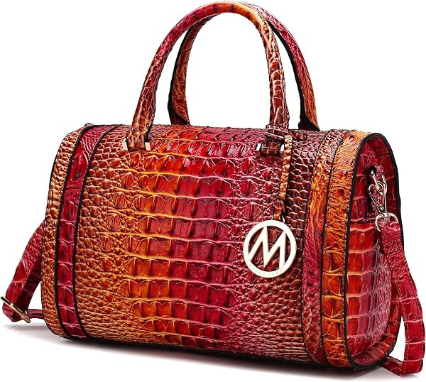 MKF Collection Satchel Bag for Women, Crocodile Embossed Vegan Leather Top-Handles Crossbody Hand... | Amazon (US)