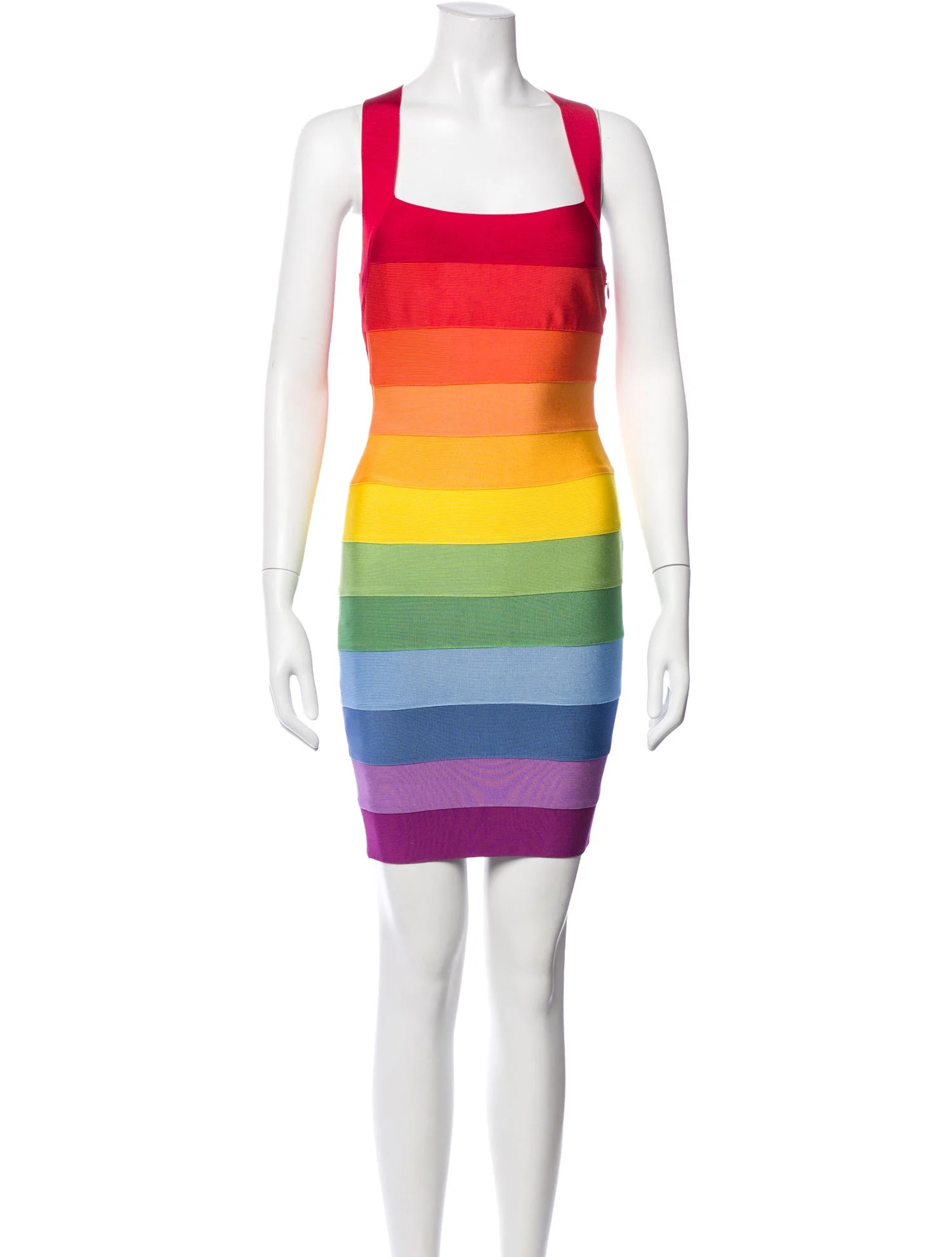 Herve Leger Striped Mini Dress - Dresses, Clothing - HEV102369 | The RealReal | The RealReal