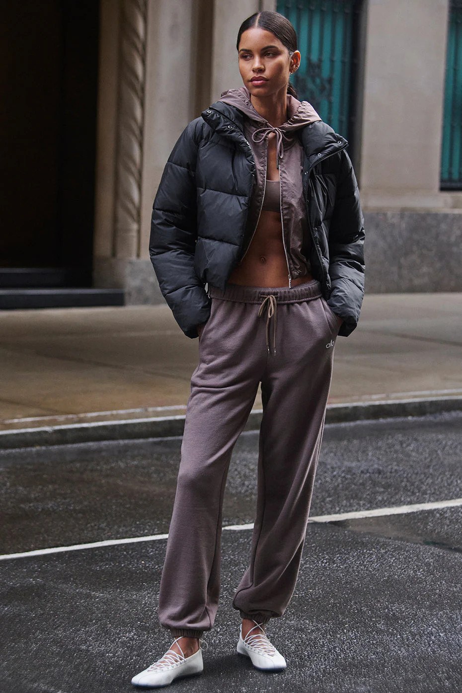 Seamless High-Waist Two Tone Rib Legging - Brownstone Heather | Alo Yoga (US)