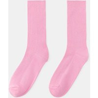 Zara - Basic Micro Rib Socks - Pink - L - Woman | Zara US
