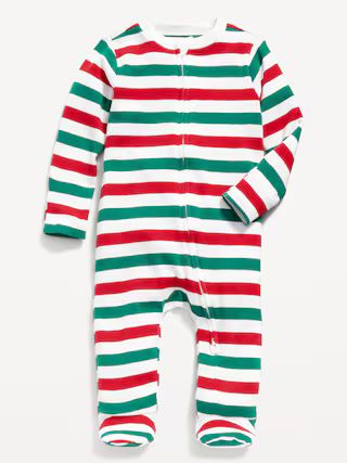 Unisex Sleep &#x26; Play Matching Print 2-Way-Zip Footed One-Piece for Baby | Old Navy (US)