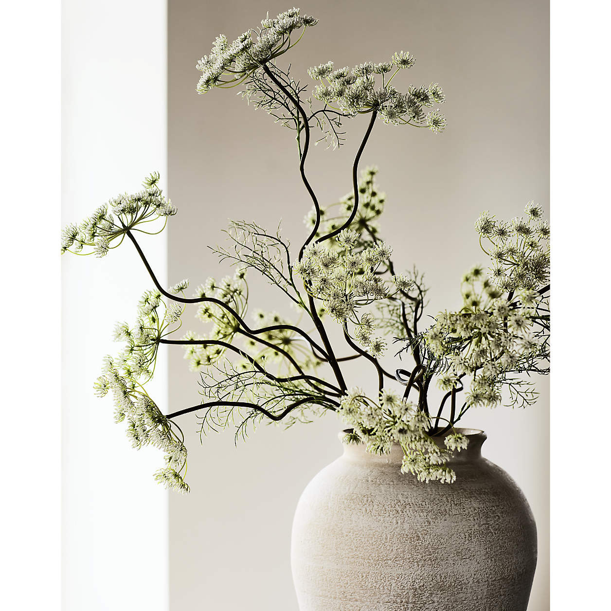 Ophelia Matte Natural Large Vase 17" + Reviews | Crate & Barrel | Crate & Barrel