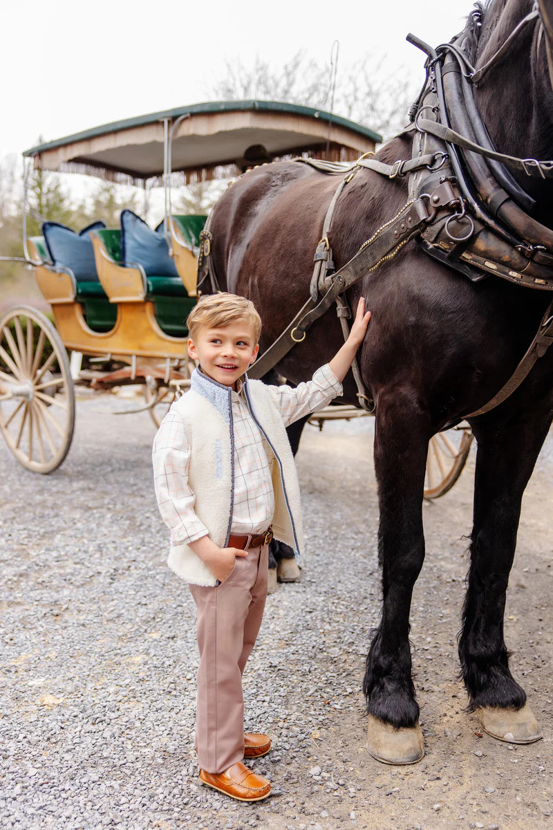 Van Camp Vest - Palmetto Pearl Sherpa with Buckhead Blue & Grantley Gr | The Beaufort Bonnet Company