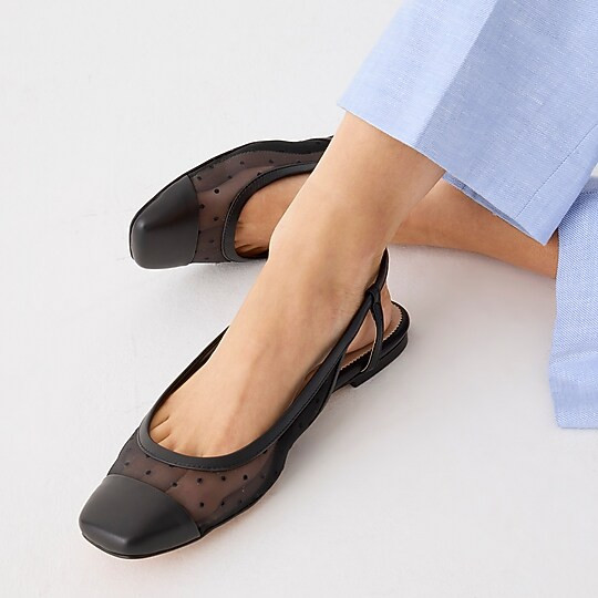 Anya slingback flats with Swiss-dot | J. Crew US