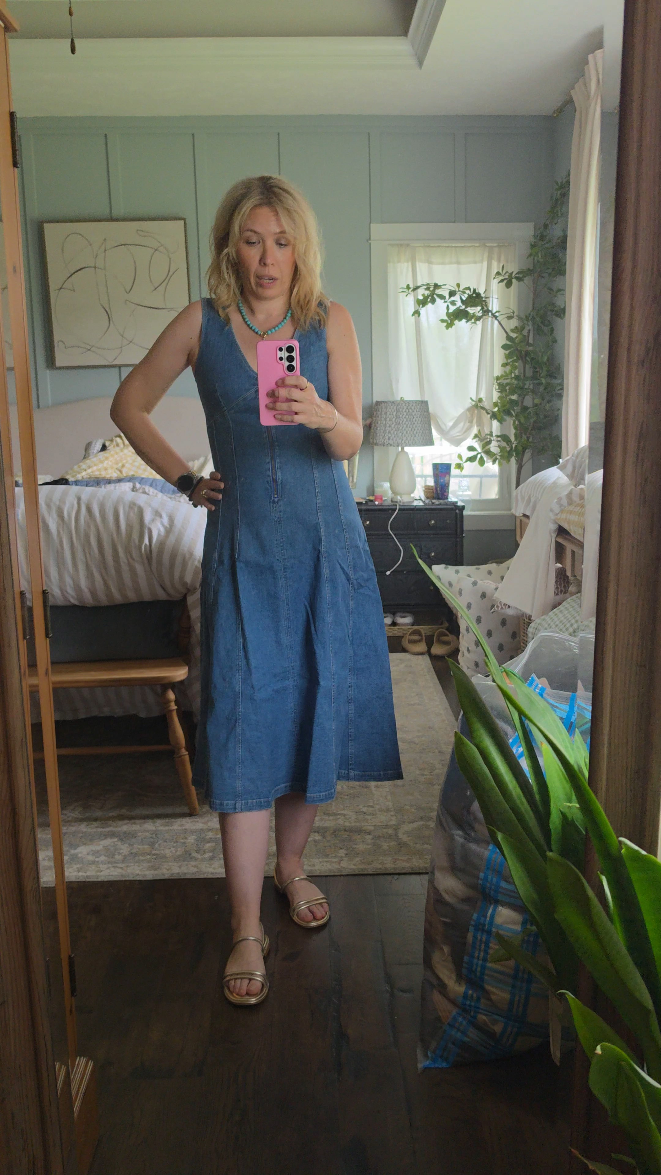 A cute denim dress for summer 

#LTKSeasonal #LTKOver40 #LTKTall
