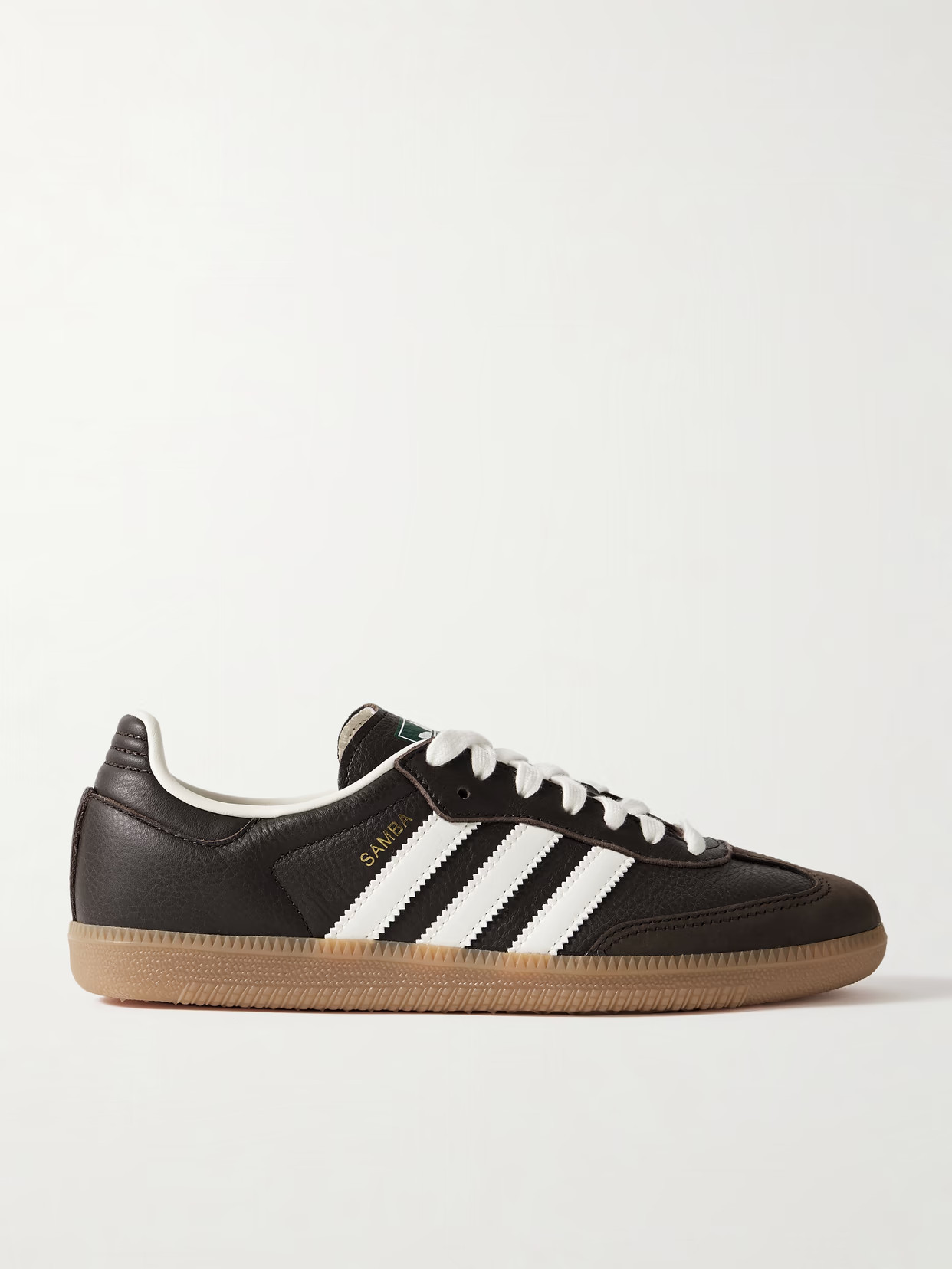 adidas Originals - Samba Og Suede-trimmed Textured-leather Sneakers - Brown | NET-A-PORTER (US)