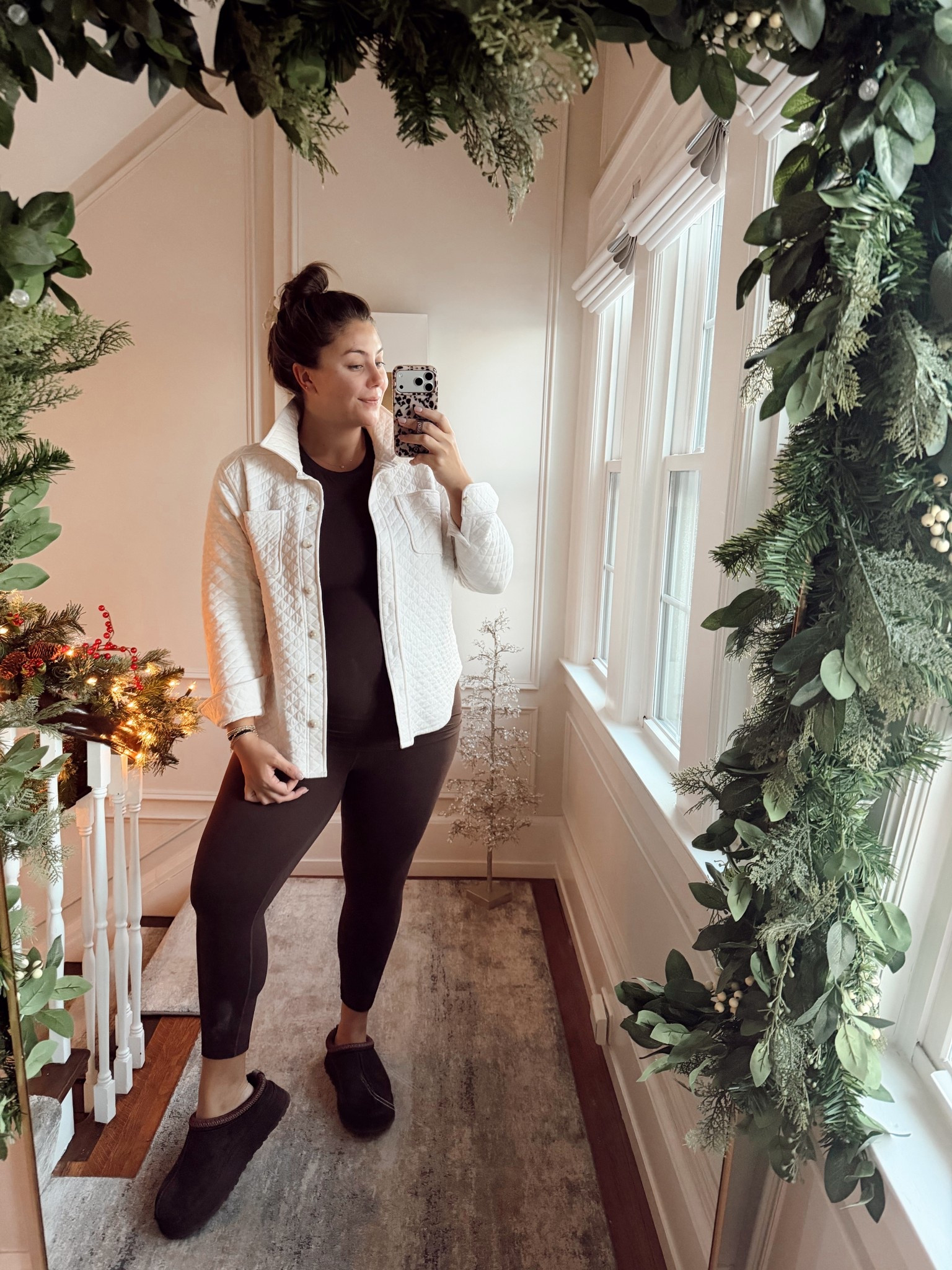 Today’s Pilates outfit - wearing size XL in jacket, shirt & leggings. Shirt and leggings are shade hot fudge brown. Sharing similar style jackets. 

#LTKActive #LTKootd #LTKmorningroutine