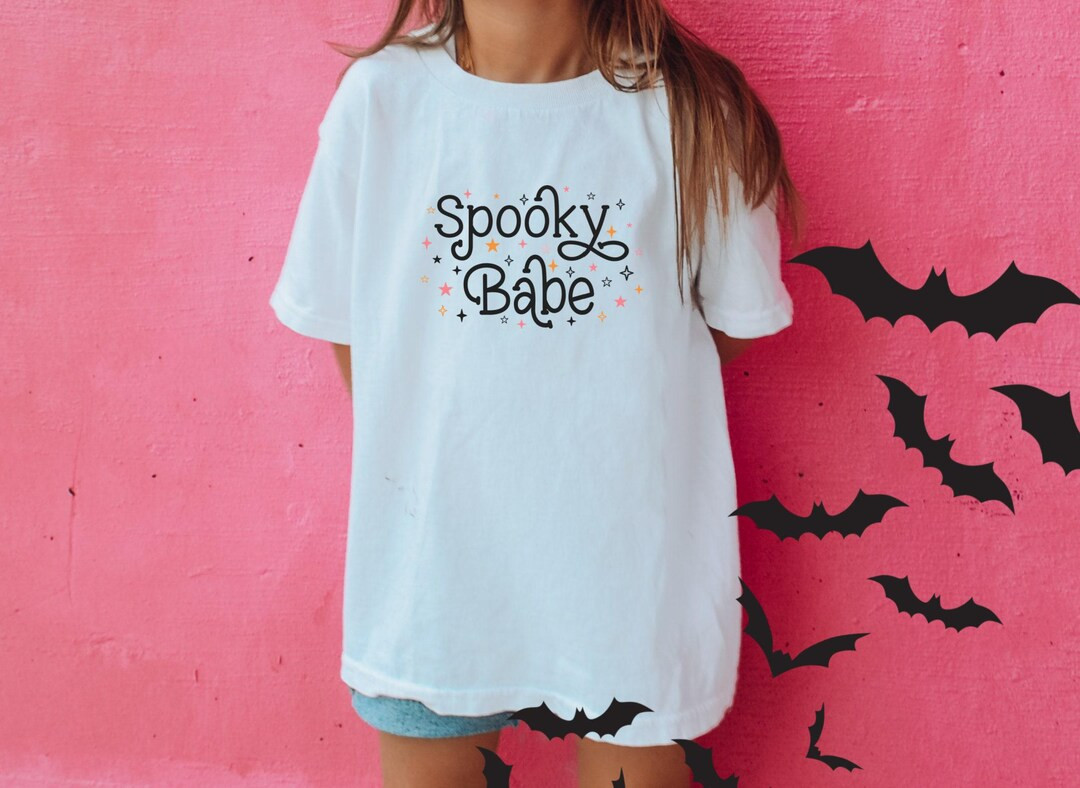 Spooky Babe Pink Shirt, Halloween Kids, Halloween Shirt, Halloween Tee, Spooky Shirt, Ollie and P... | Etsy (US)