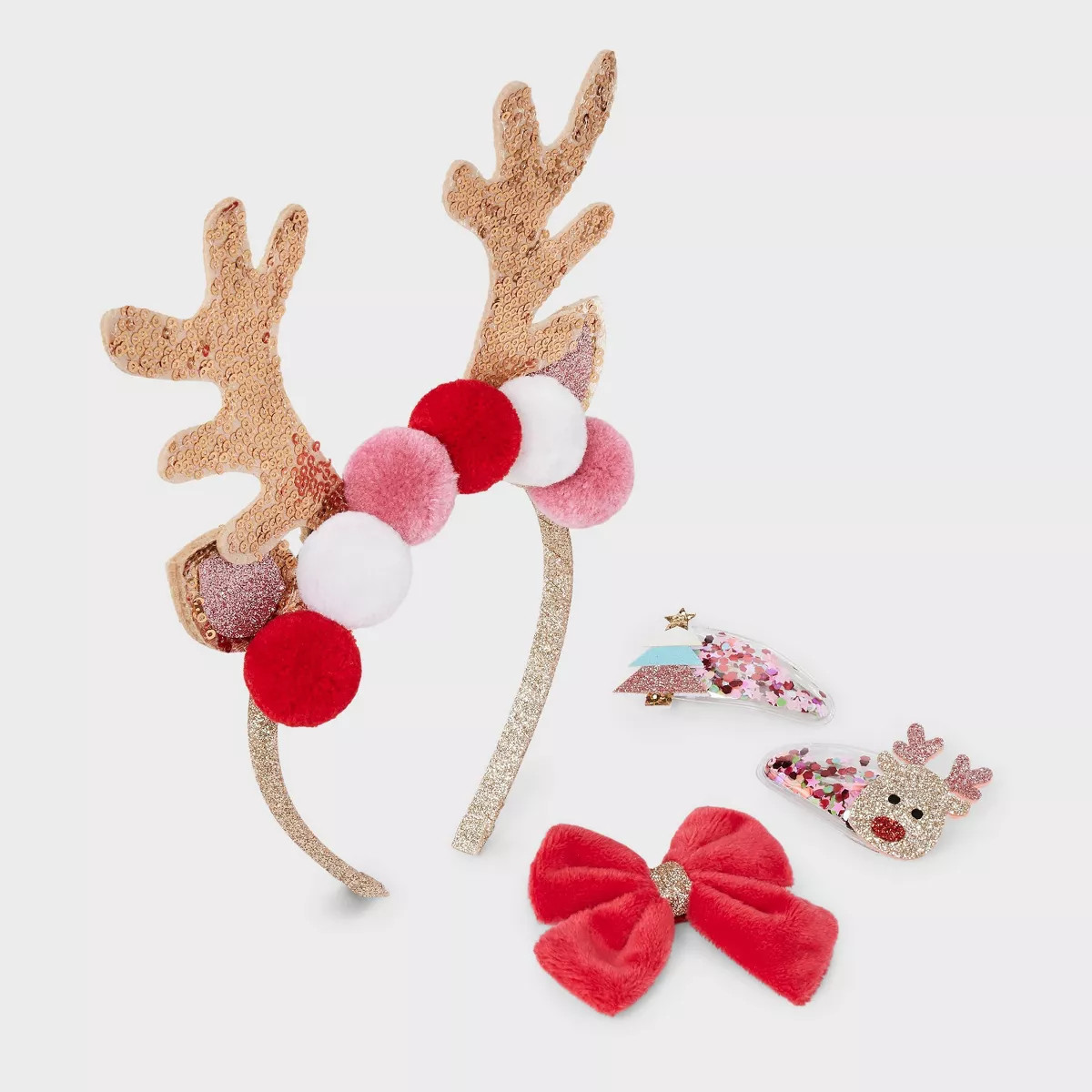 Kids' 4pk Reindeer Antler Headband and Clip Set - Cat & Jack™ | Target