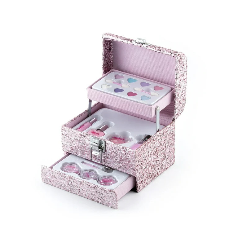 Claire's Club Girls' Mini Glitter Mega Case Makeup Set for Little Girls, Pink Case, Cute Gift, 02... | Walmart (US)