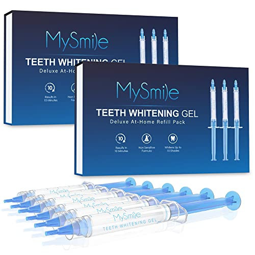 MySmile Teeth Whitening Gel Refills Pack, 6 Non-Sensitive Teeth Whitening Gel Pen, Teeth Whitener Dental Grade Tooth Whitening Gel for Tray, 10 min Fast Result Whitening | Amazon (US)