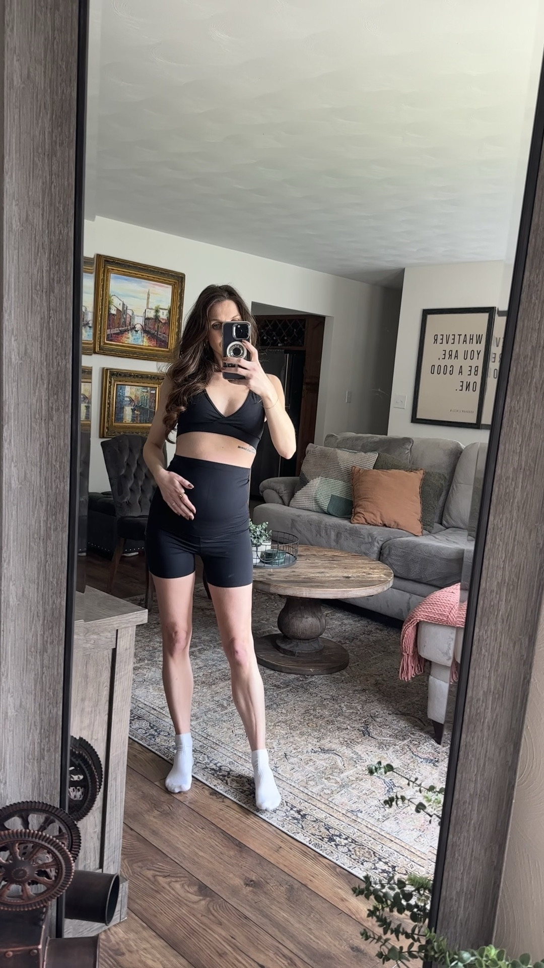 I was a big fan of the CRZ Yoga brand on Amazon before pregnancy, and I'm still loving it now. They have buttery soft material that lasts, and it's super comfy. I'm currently wearing size XS in the maternity bike shorts that are made to grow with your bump and a S in the maternity bra. At 23.5 weeks pregnant, this set is my go to for every day (with a button up over it) and for workouts. 

#LTKActive #LTKBump #LTKFindsUnder50