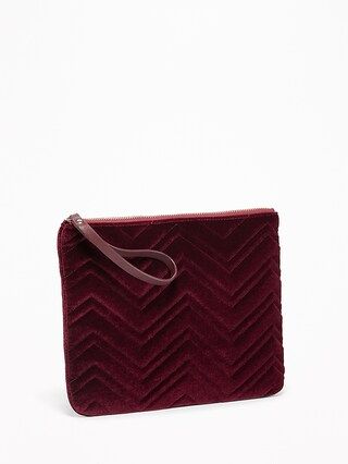Old Navy Womens Chevron-Quilted Velvet Clutch For Women Oxblood Size One Size | Old Navy US