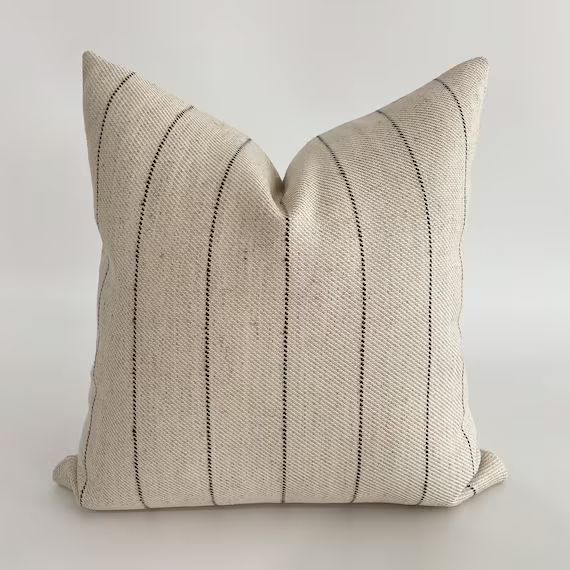 Antique Stripe  Brown Stipe Pillow Cover Linen Pillows | Etsy | Etsy (US)